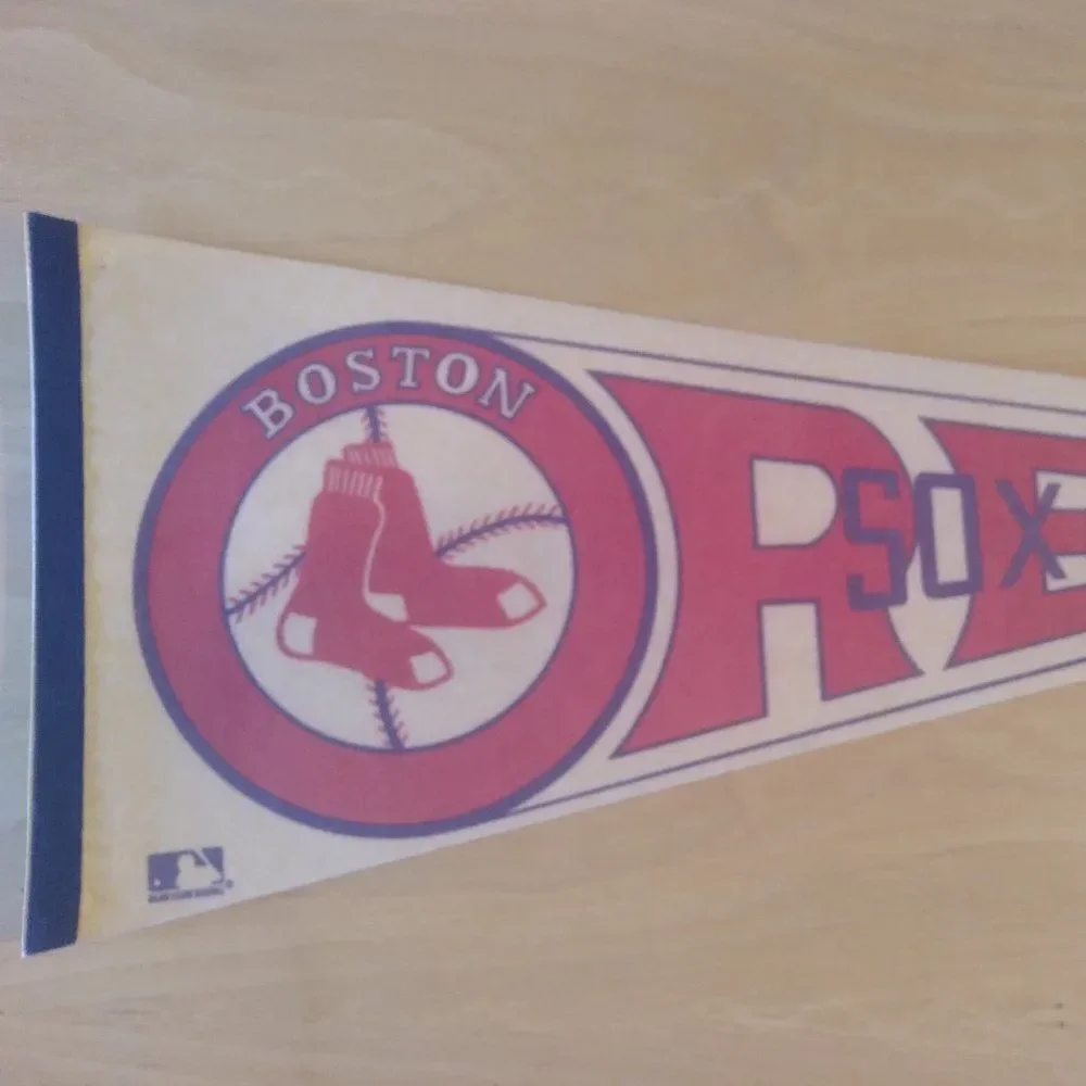 Vintage 60s Boston Red Sox MLB Pennant Flag